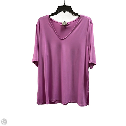 Top Short Sleeve By Susan Graver In Purple, Size: Xl