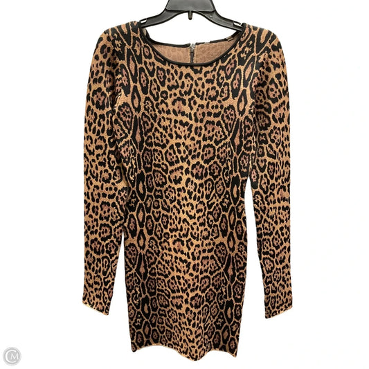 Dress Casual Midi By Bcbgmaxazria In Animal Print, Size: M