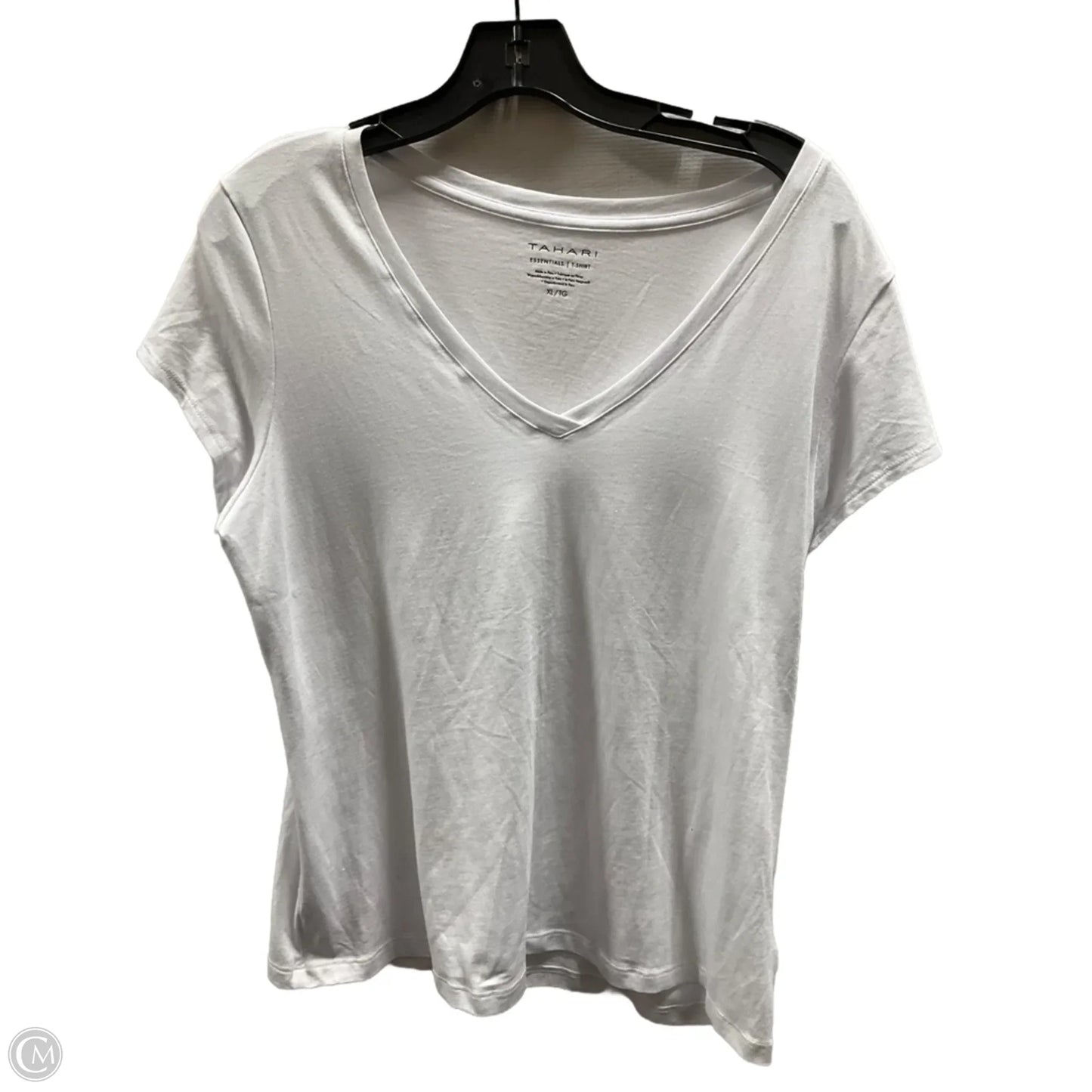 Top Short Sleeve Basic By Tahari In White, Size: Xl