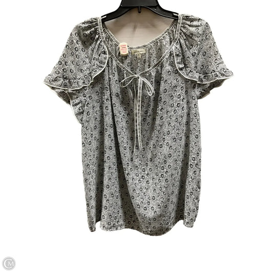 Top Short Sleeve By Max Studio In Black & White, Size: 1x