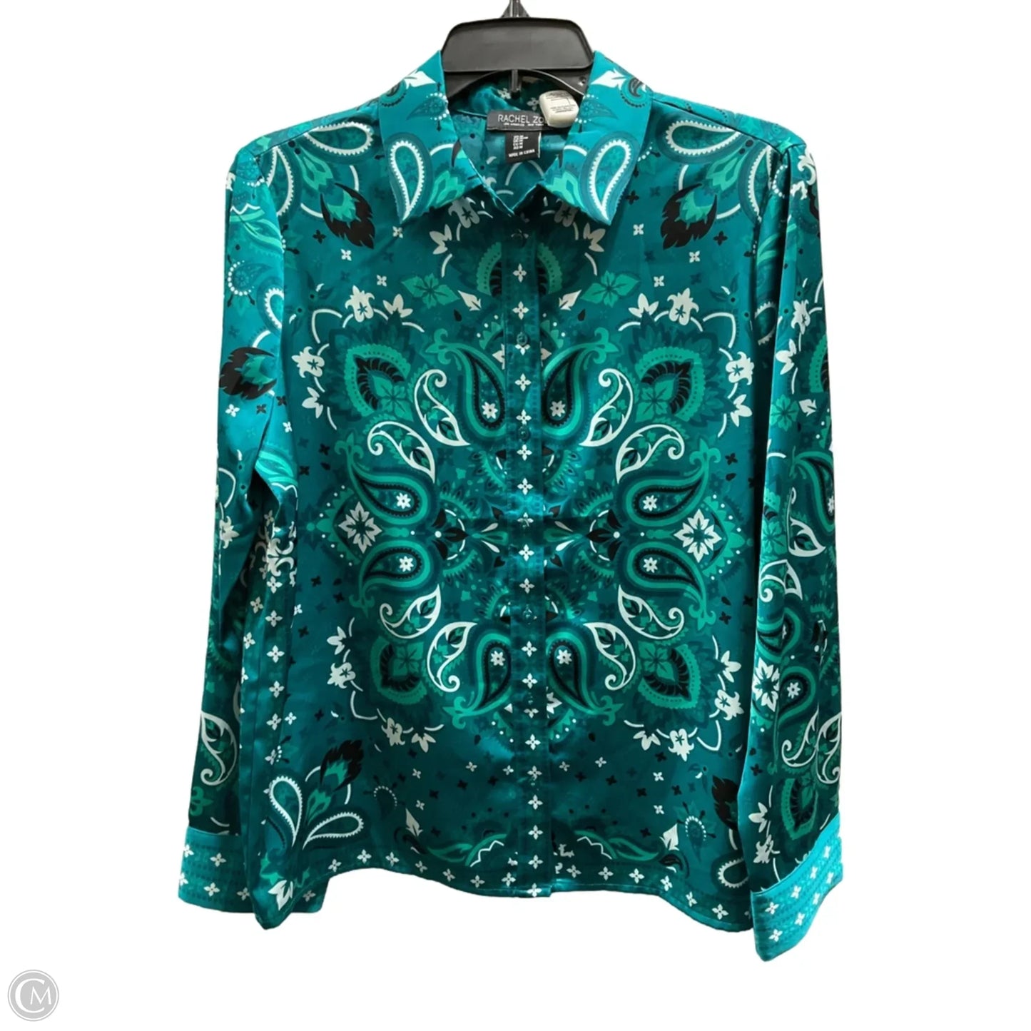 Blouse Long Sleeve By Rachel Zoe In Green, Size: M
