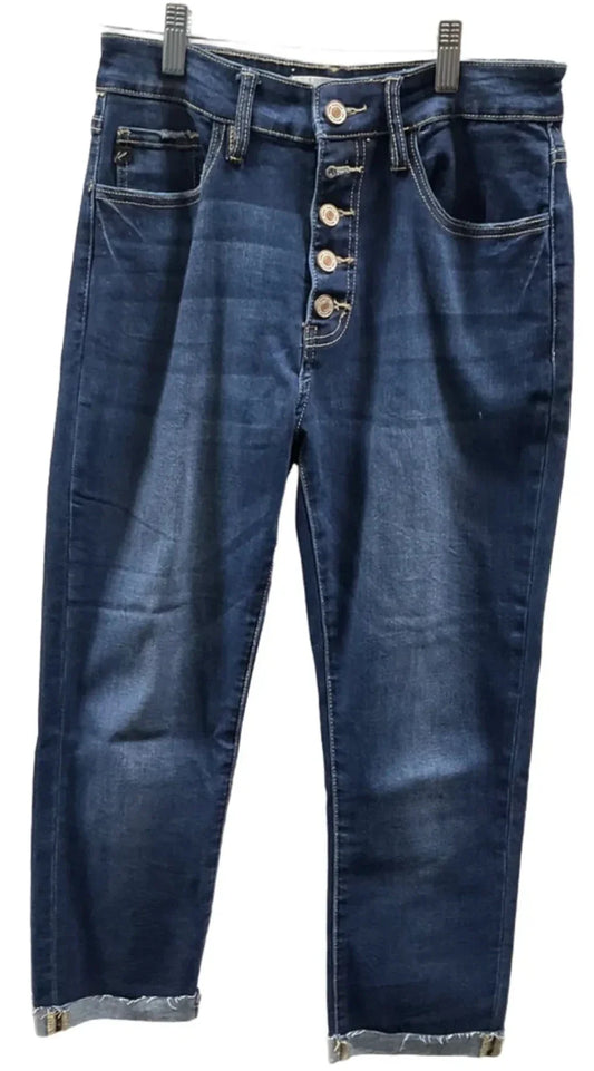 Jeans Cropped By Kancan In Blue Denim, Size: 6