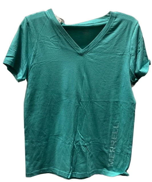 Athletic Top Short Sleeve By Merrell In Green, Size: L