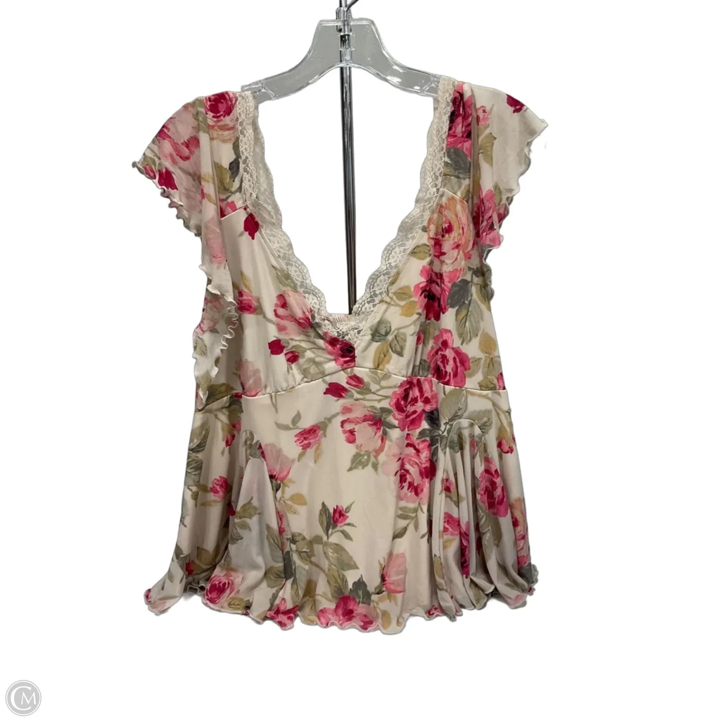 Top Short Sleeve By Torrid In Floral Print, Size: L
