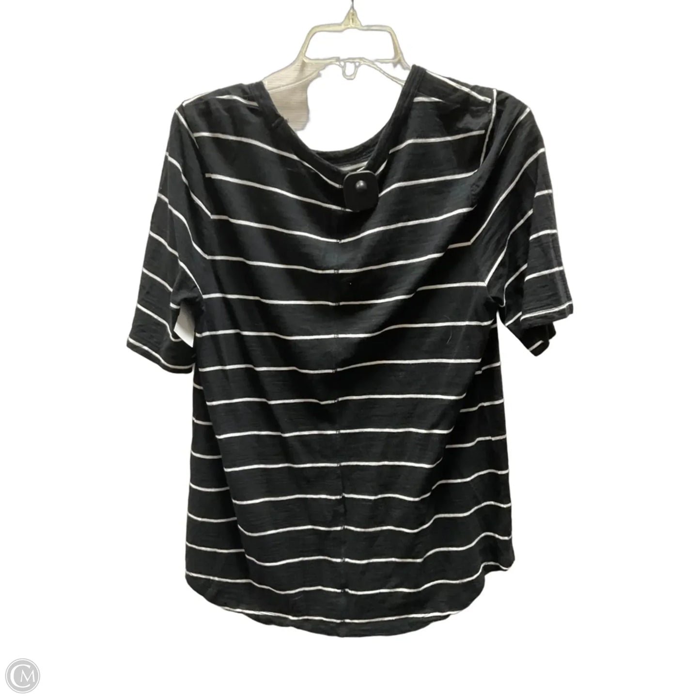 Top Short Sleeve Basic By Banana Republic In Striped Pattern, Size: L