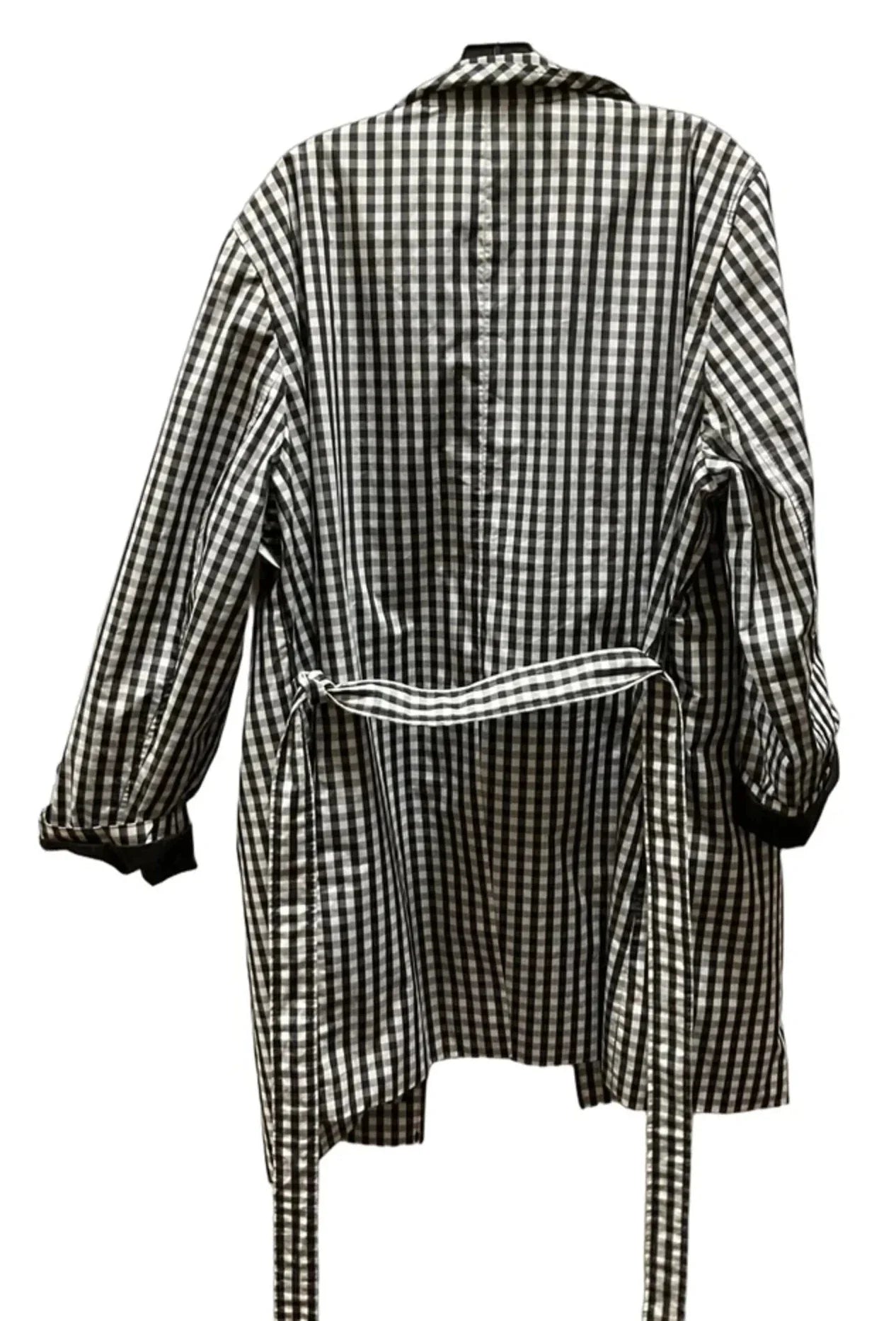 Coat Trench Coat By Talbots In Checkered Pattern, Size: 3x