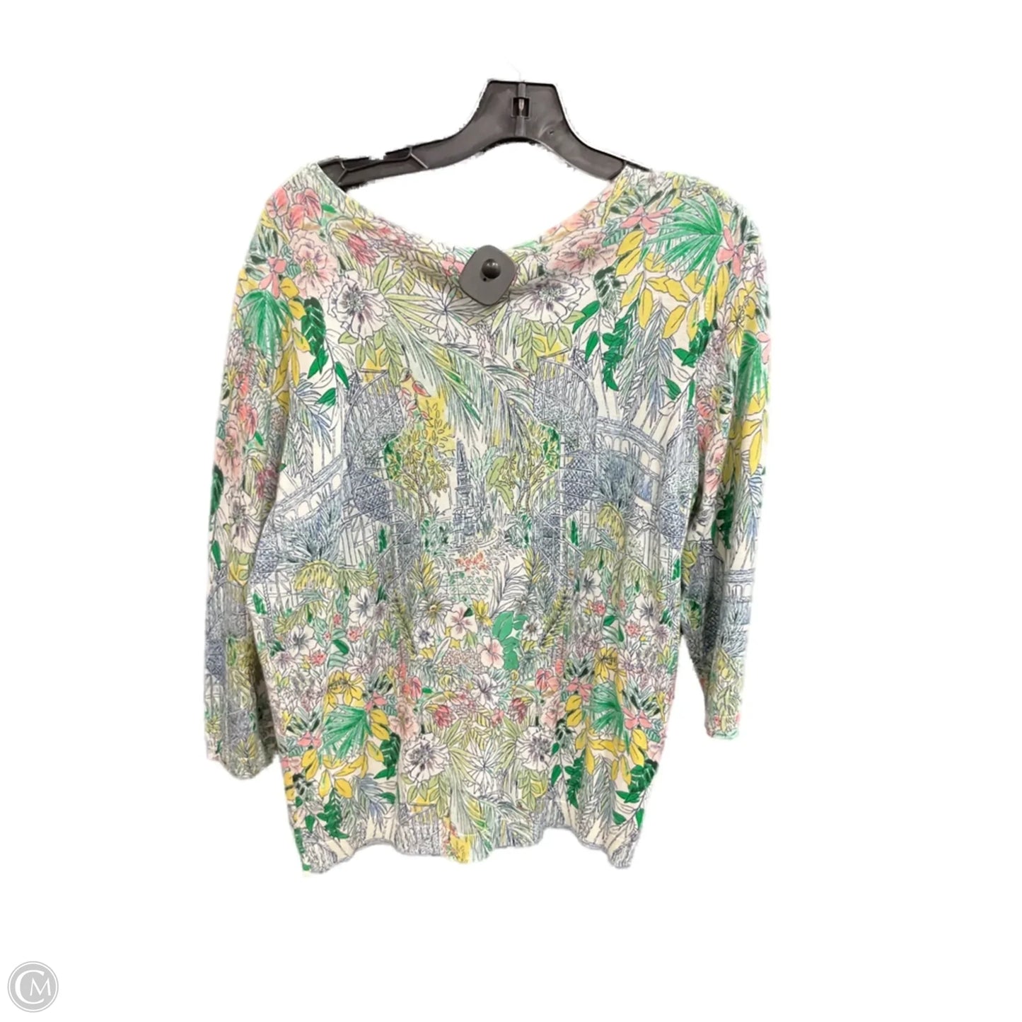 Cardigan By Talbots In Tropical Print, Size: 1x