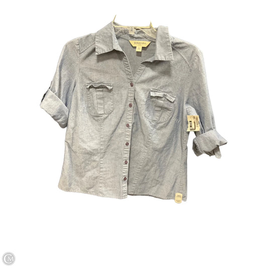 Blouse 3/4 Sleeve By St Johns Bay In Blue, Size: M
