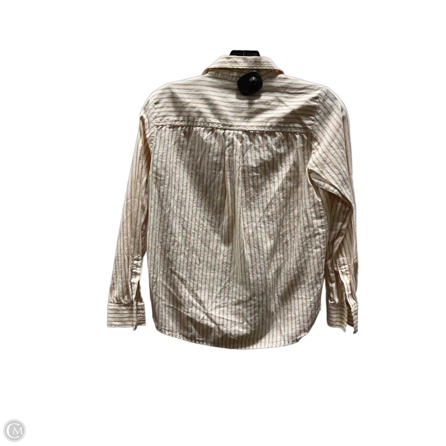 Blouse Long Sleeve By Loft In Striped Pattern, Size: Xs