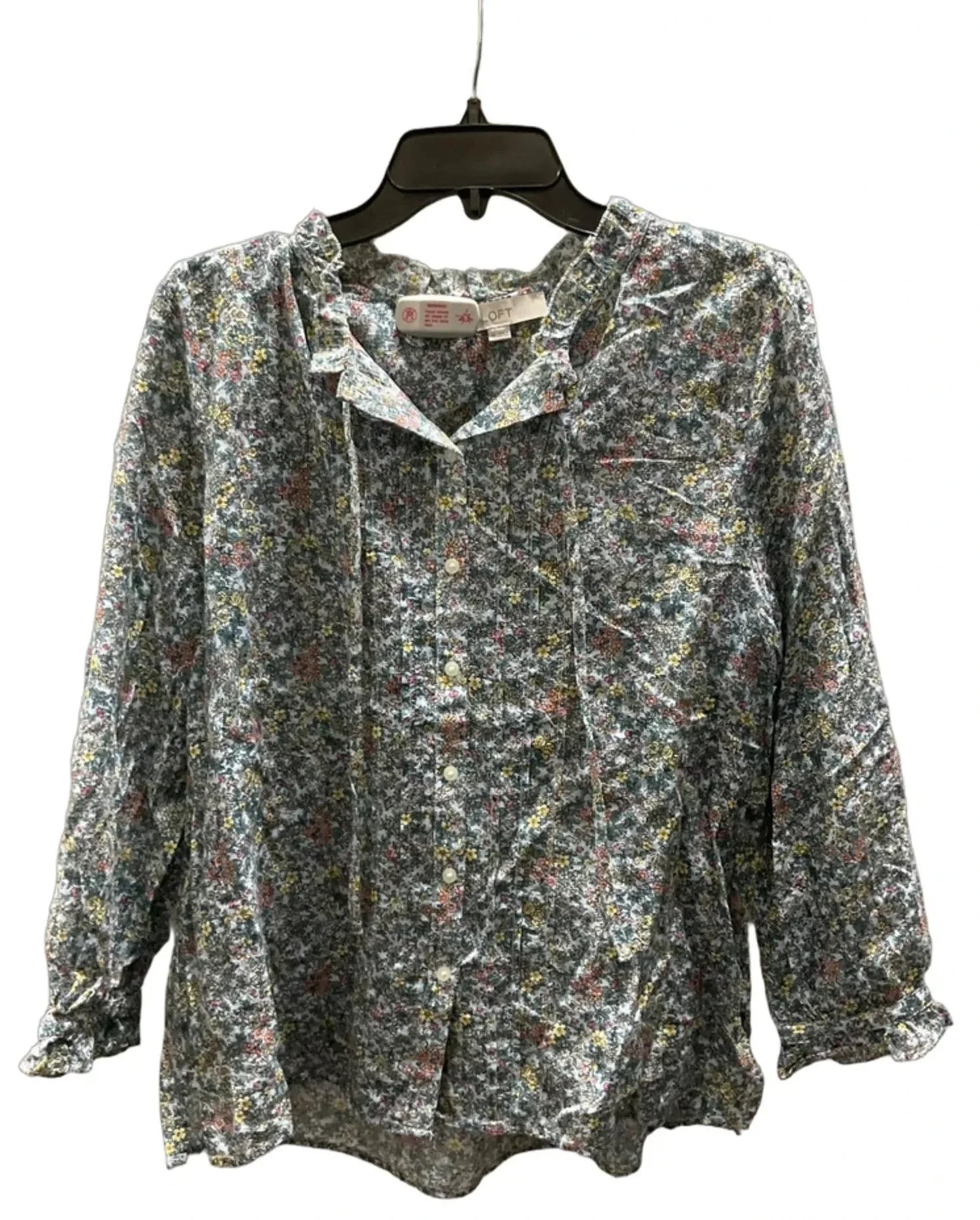 Top Long Sleeve By Loft In Floral Print, Size: M