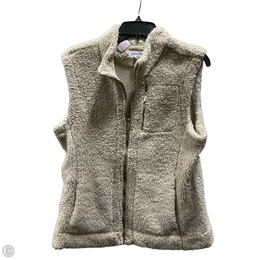 Vest Faux Fur & Sherpa By Calvin Klein In Beige, Size: L