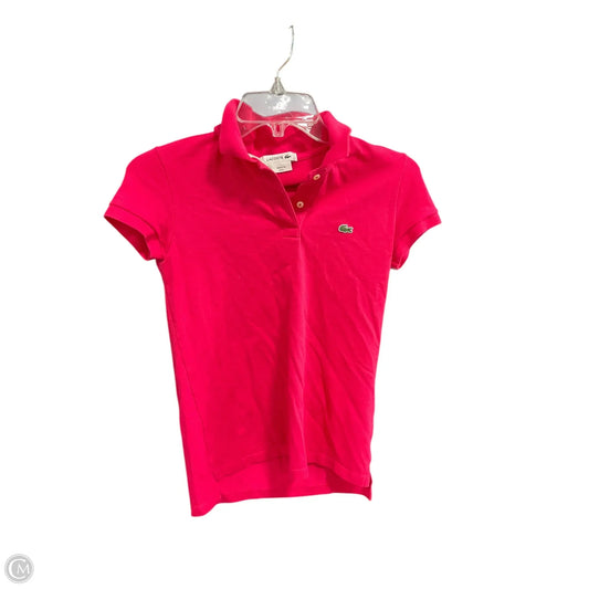 Top Short Sleeve By Lacoste In Pink, Size: S