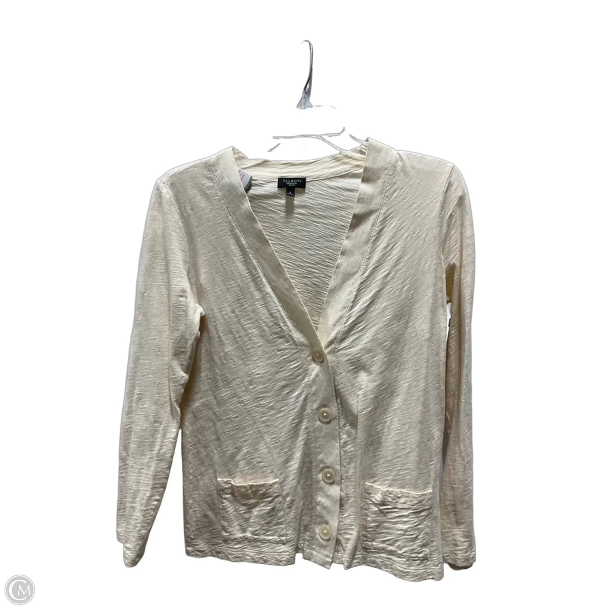 Top Long Sleeve Basic By Talbots In Cream, Size: S