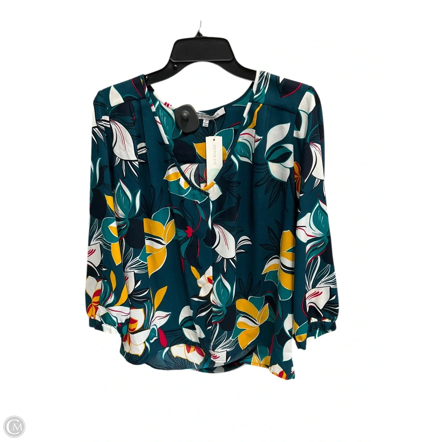 Top Long Sleeve By Collective Concepts In Green, Size: L