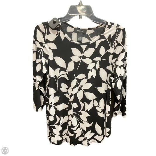 Top 3/4 Sleeve By Karen Kane In Black & White, Size: S