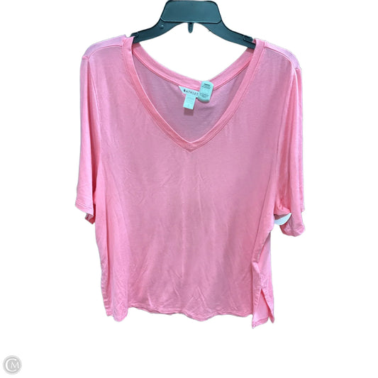 Athletic Top Short Sleeve By Athleta In Pink, Size: L