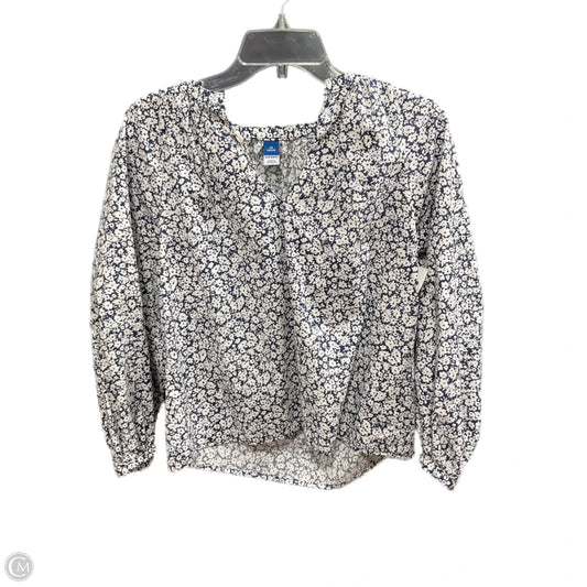 Top Long Sleeve By Old Navy In Blue & White, Size: Xs