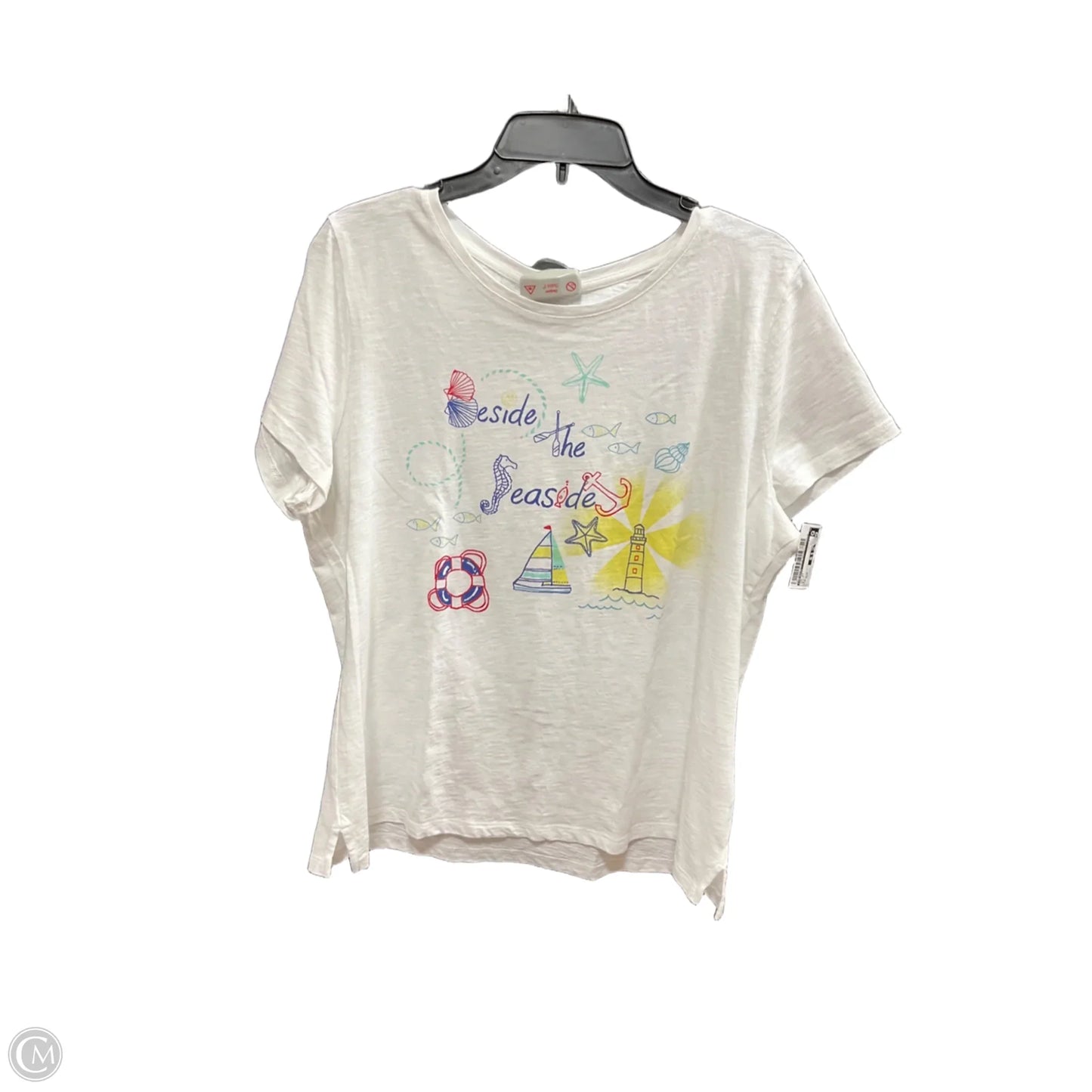 Top Short Sleeve By Talbots In White, Size: Xlp