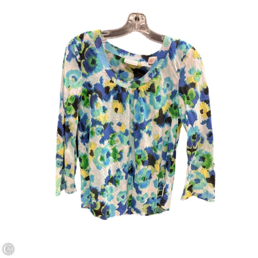 Top 3/4 Sleeve By Liz Claiborne In Multi-colored, Size: M