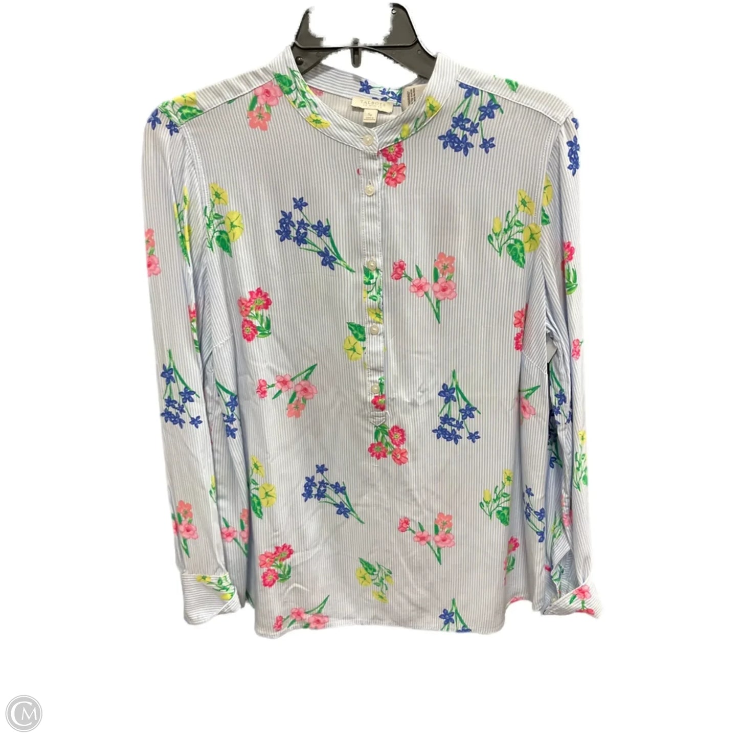 Top Long Sleeve By Talbots In Striped Pattern, Size: S