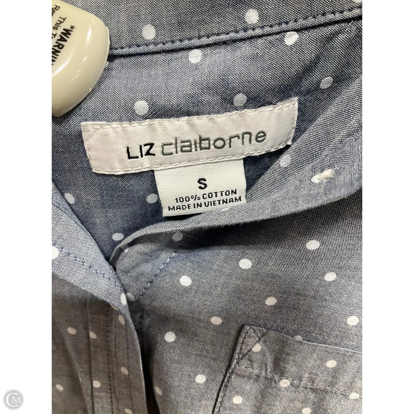 Blouse Long Sleeve By Liz Claiborne In Polkadot Pattern, Size: S