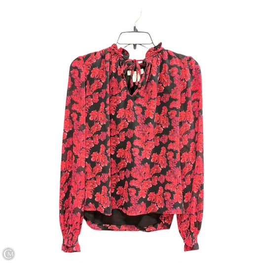Top Long Sleeve By Cupcakes And Cashmere In Floral Print, Size: M