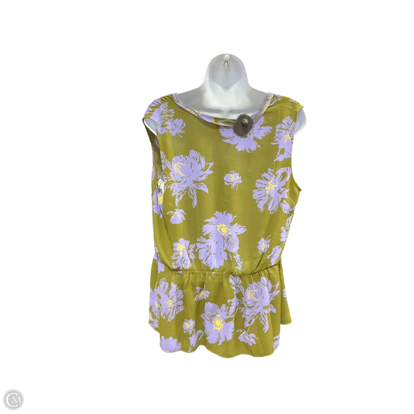 Top Sleeveless By Cabi In Green & Purple, Size: M