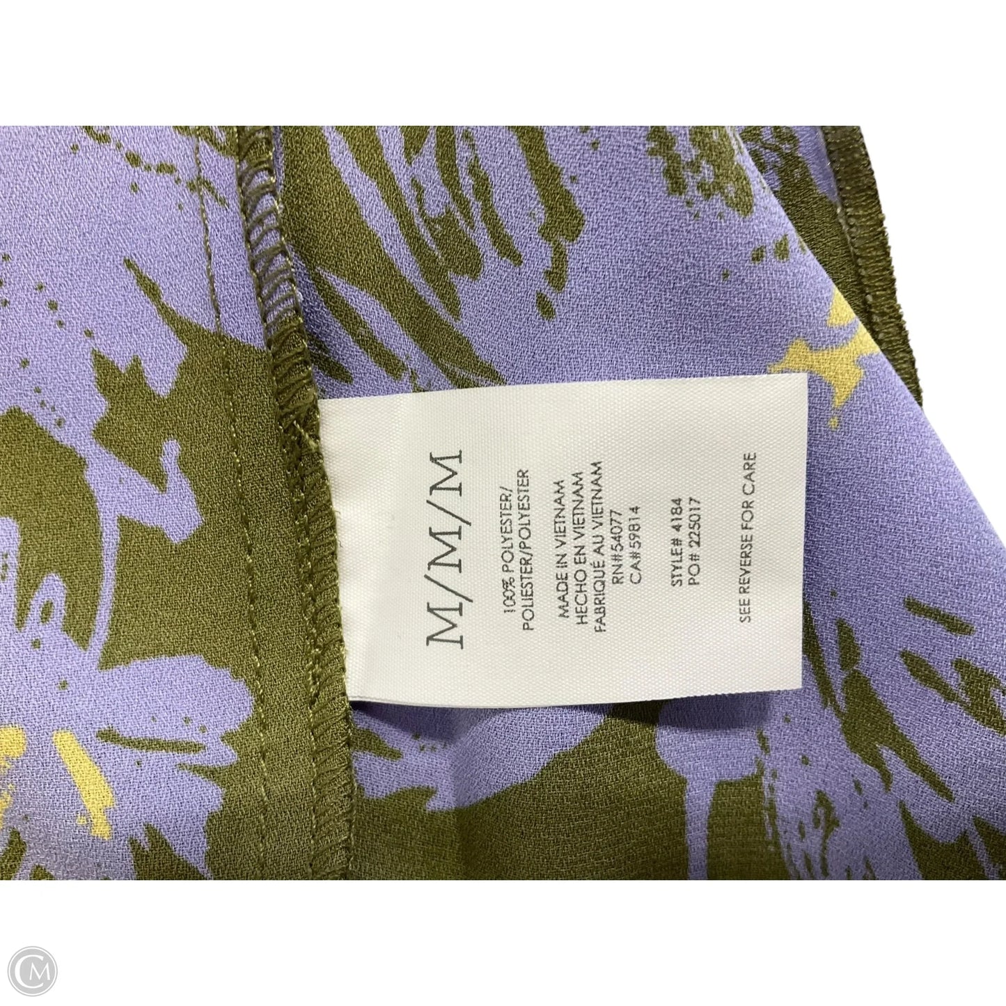 Top Sleeveless By Cabi In Green & Purple, Size: M