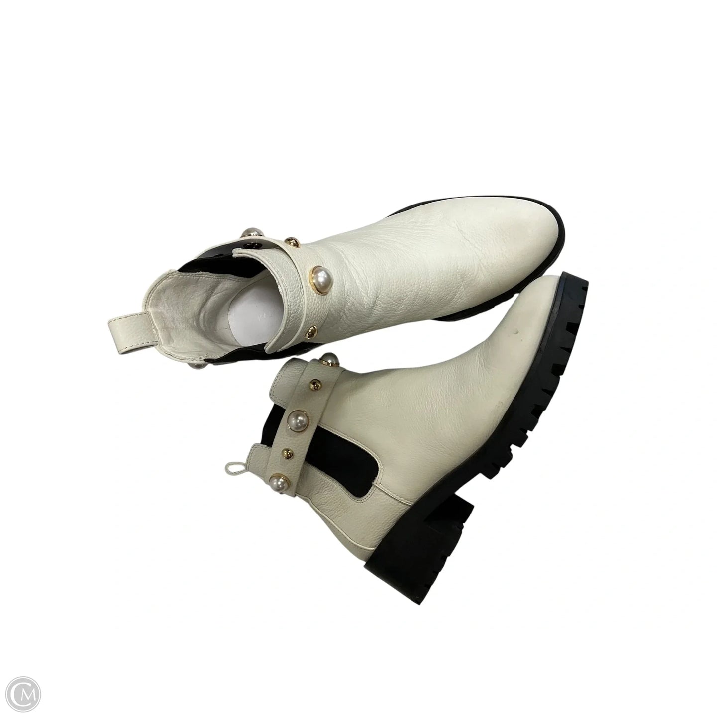 Boots Designer By Karl Lagerfeld In White, Size: 9