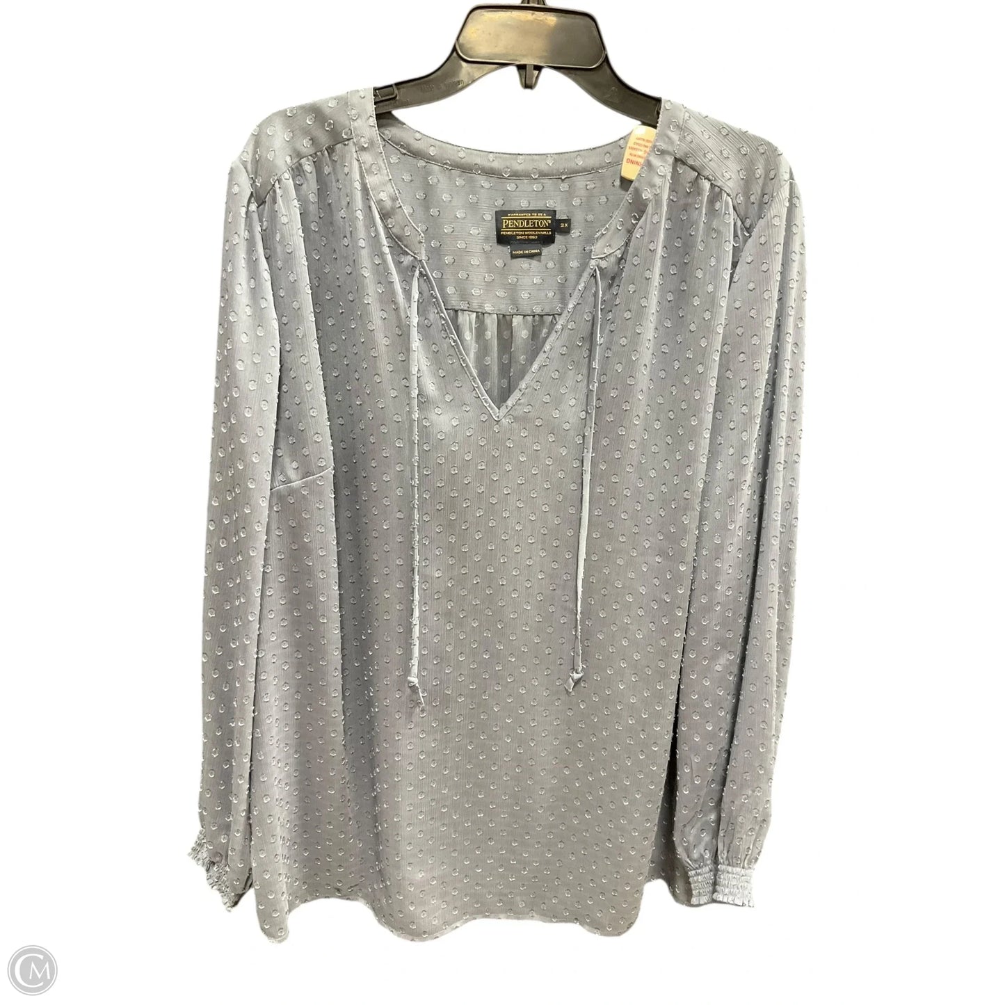 Top Long Sleeve By Pendleton In Blue, Size: 2x