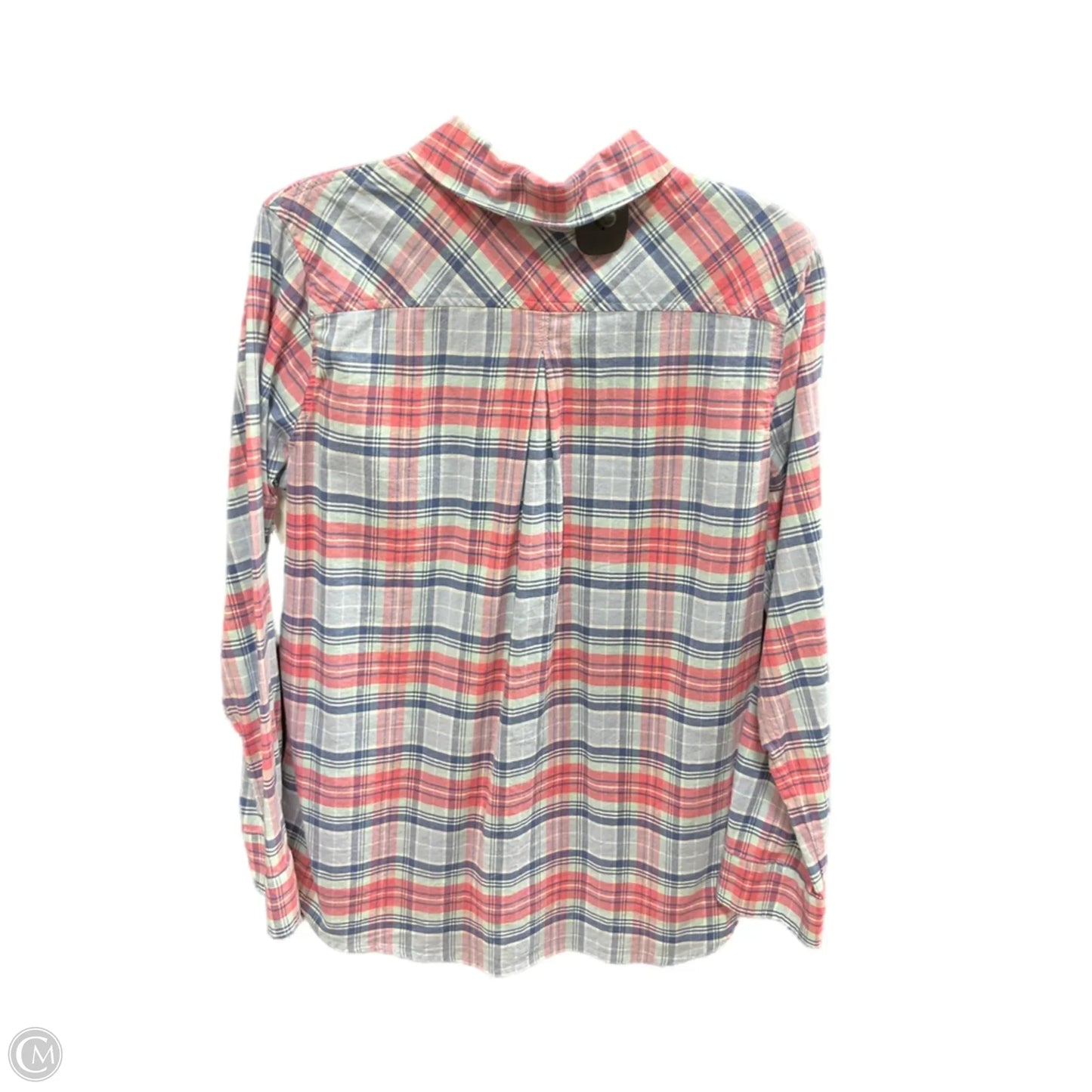 Blouse Long Sleeve By Vineyard Vines In Plaid Pattern, Size: 12