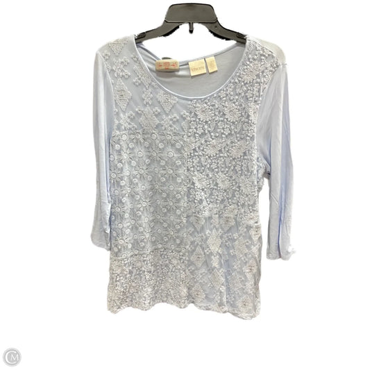 Top 3/4 Sleeve By Chicos In Blue, Size: L