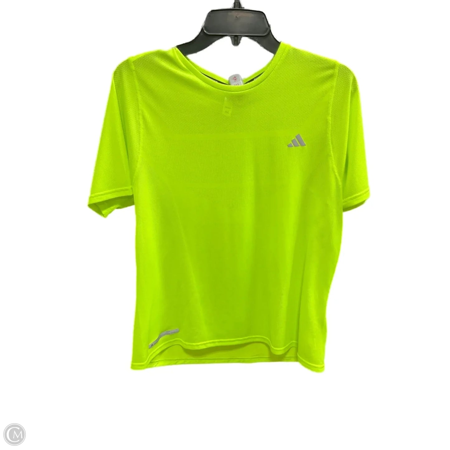 Athletic Top Short Sleeve By Adidas In Green, Size: L