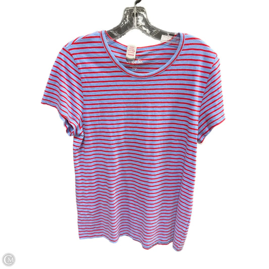 Top Short Sleeve Basic By J. Crew In Striped Pattern, Size: L