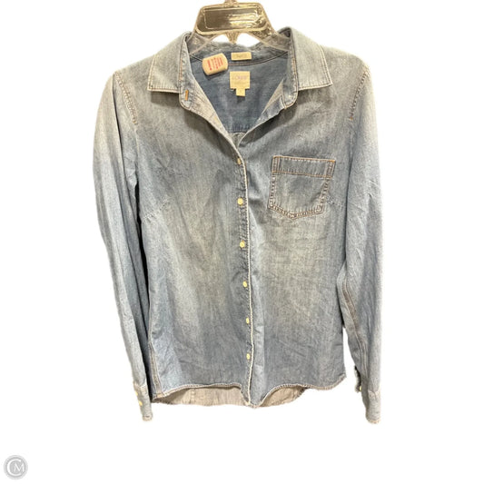 Blouse Long Sleeve By J. Crew In Blue, Size: M