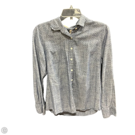 Blouse Long Sleeve By J. Crew In Polkadot Pattern, Size: 6