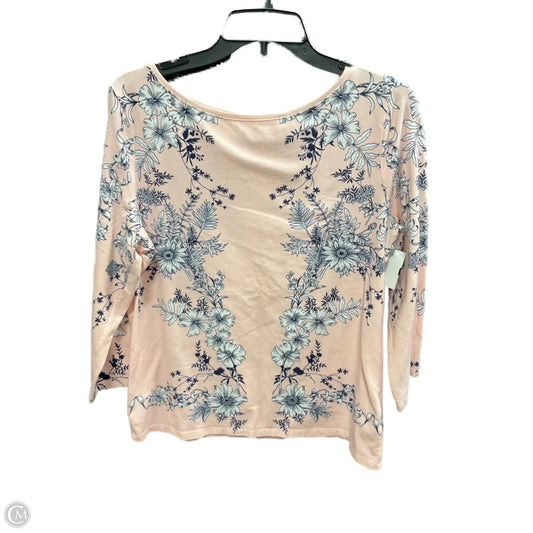 Top 3/4 Sleeve By Talbots In Floral Print, Size: L