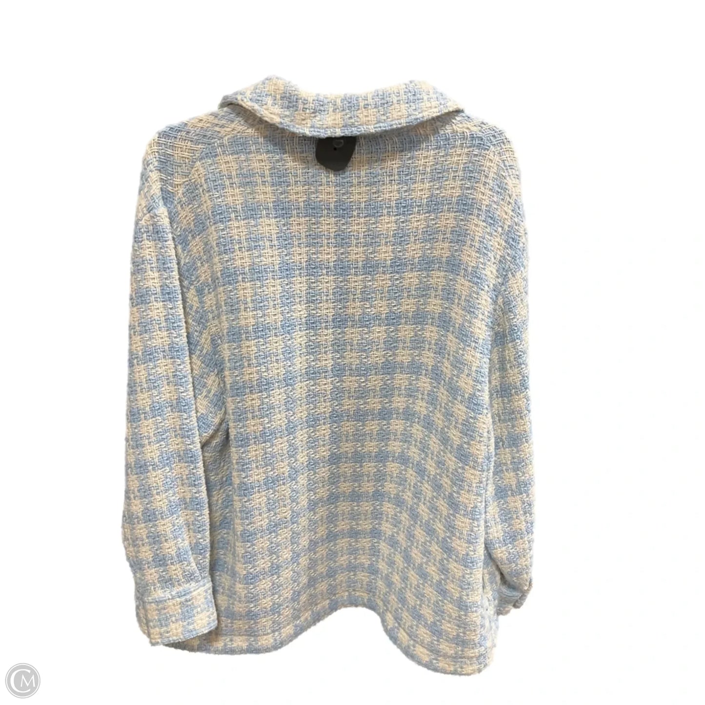 Jacket Shirt By Zara In Blue & White, Size: M