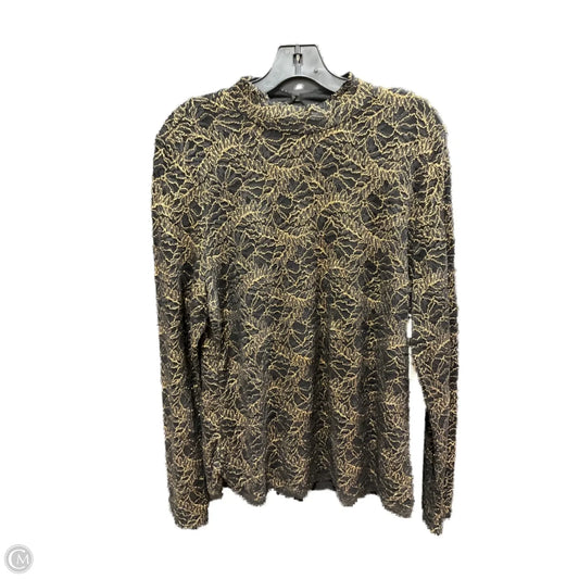 Top Long Sleeve By Inc In Black & Gold, Size: Xxl