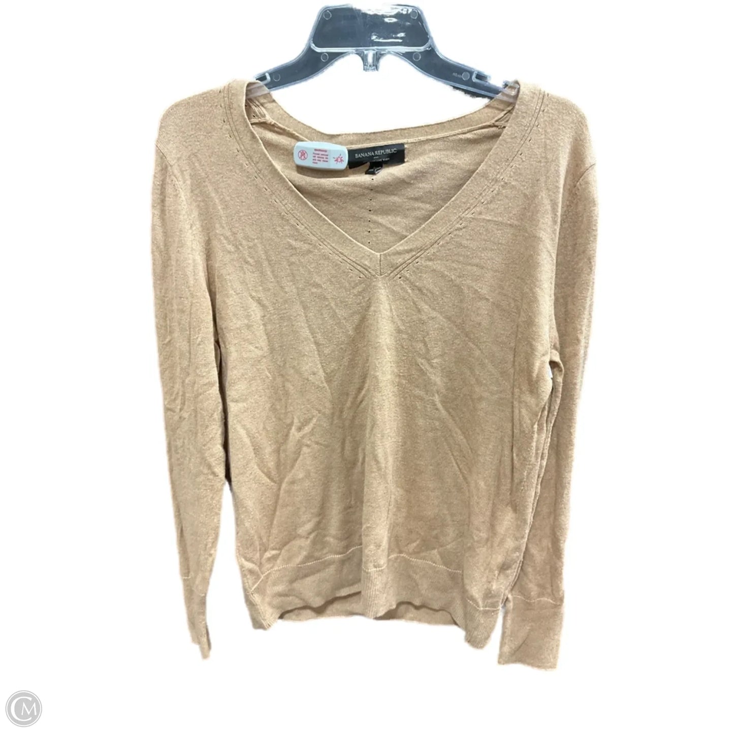 Top Long Sleeve By Banana Republic In Tan, Size: M