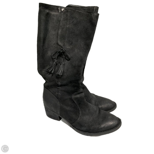 Boots Knee Heels By Born In Black, Size: 9.5