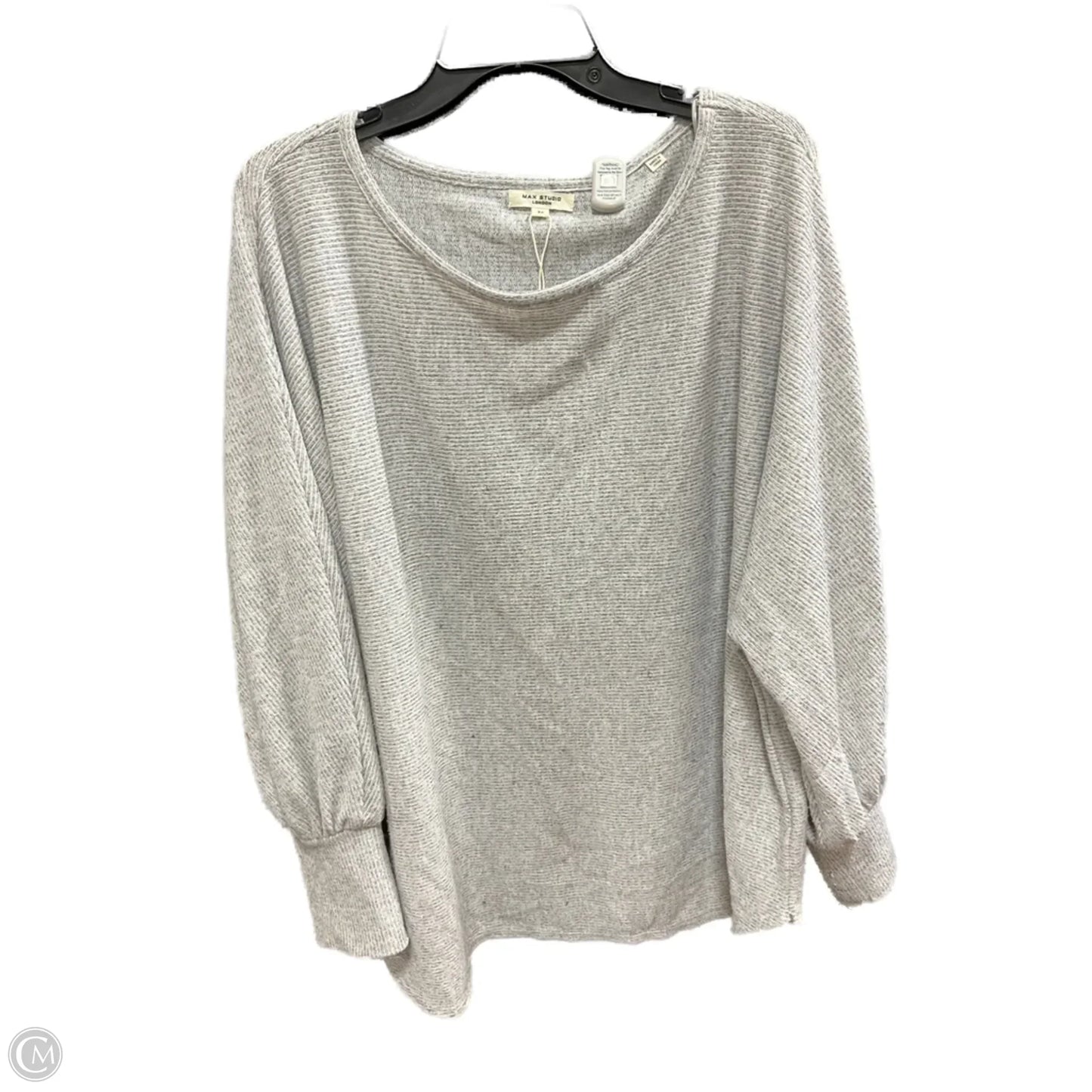 Top Long Sleeve By Max Studio In Grey, Size: 3x
