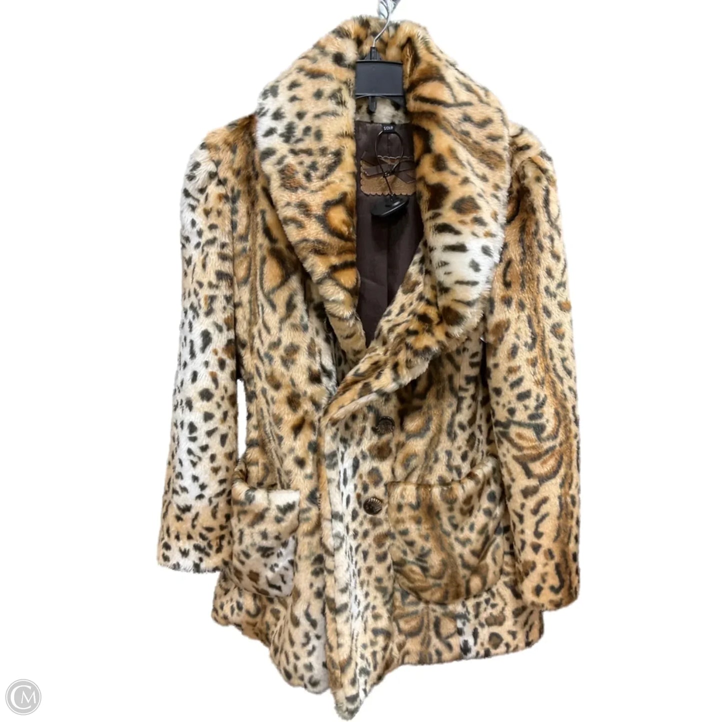 Coat Faux Fur & Sherpa By Guess In Animal Print, Size: S