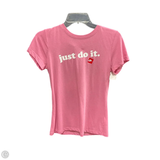 Athletic Top Short Sleeve By Nike Apparel In Pink, Size: Xs