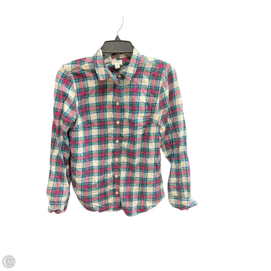 Top Long Sleeve By J. Crew In Plaid Pattern, Size: S