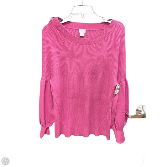 Top Long Sleeve By Chicos In Pink, Size: Xxl