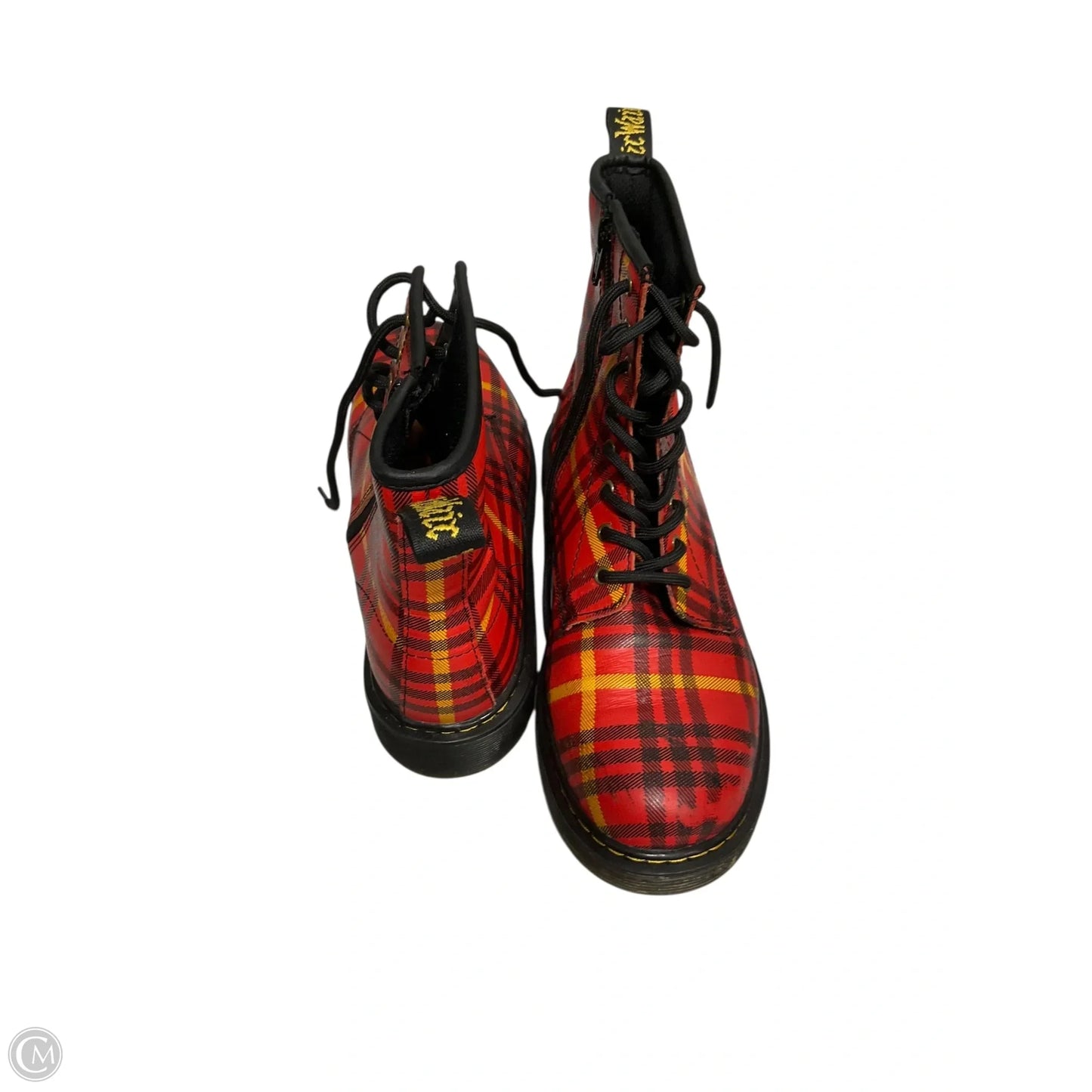 Boots Combat By Dr Martens In Plaid Pattern, Size: 6