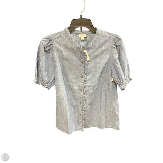 Blouse Long Sleeve By J. Crew In Blue, Size: Xs