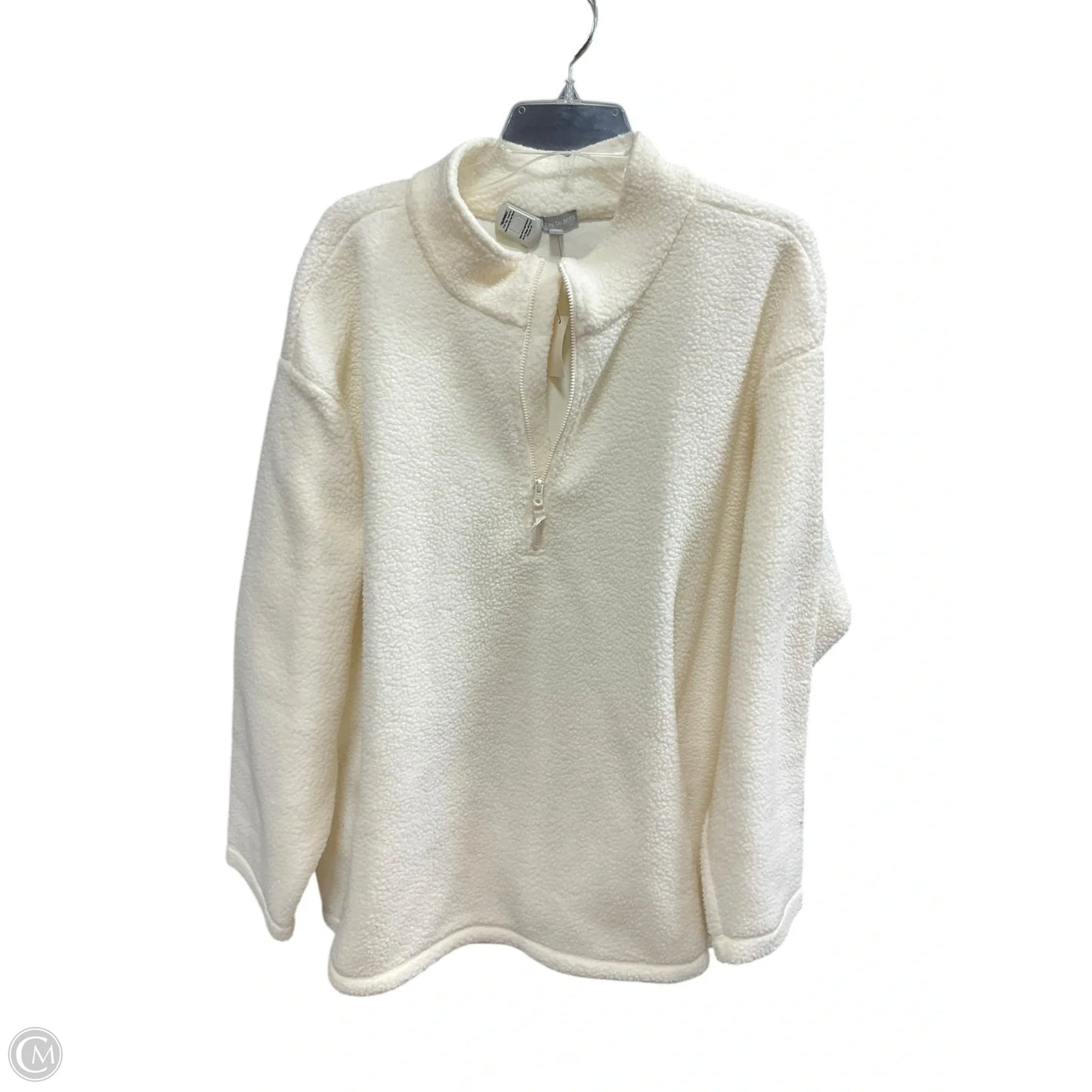 Jacket Fleece By Talbots In Cream, Size: 3x