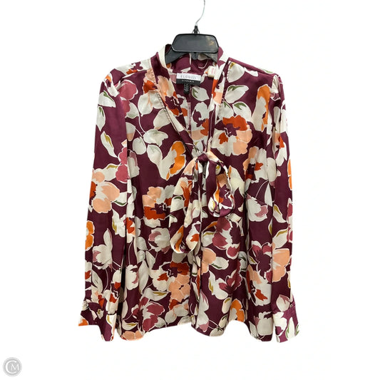 Top Long Sleeve By Eloquii In Floral Print, Size: 24